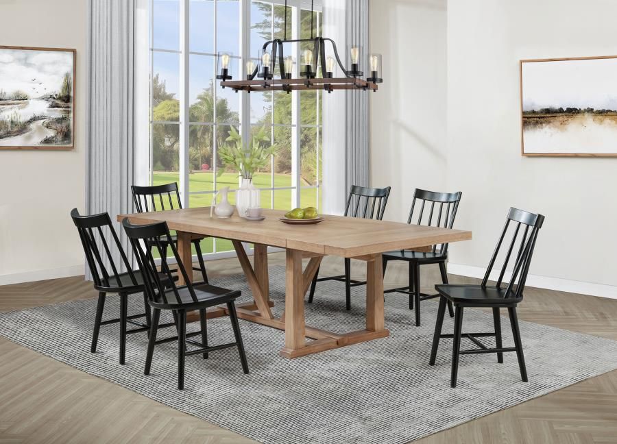 Middleton 7-piece Extension Leaf Dining Set Brown and Black (108541-S7B)