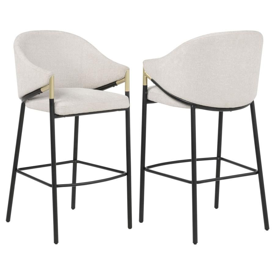 Chadwick Fabric Upholstered Bar Chair Beige (Set of 2) (183437N)
