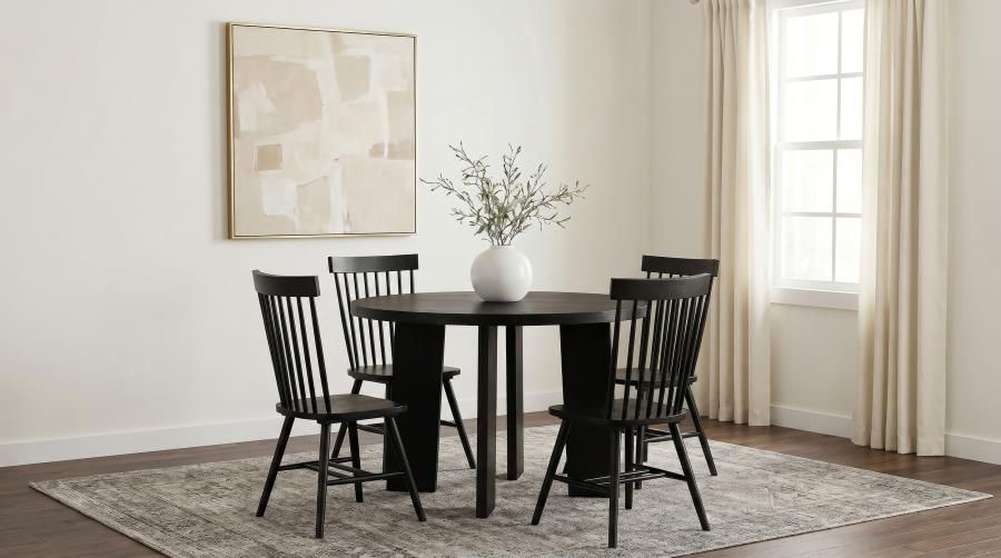Strouse 5-piece Dining Set Black (193940BLK-S5G)