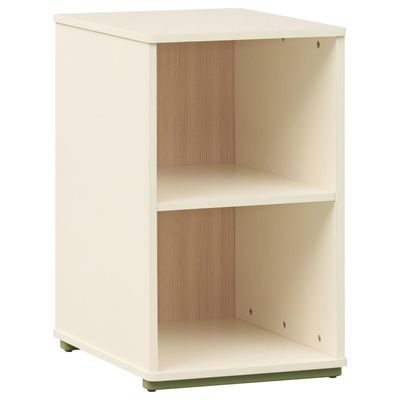 Evren 2-cubby Vertical Bookcase with Natural Interior Off White