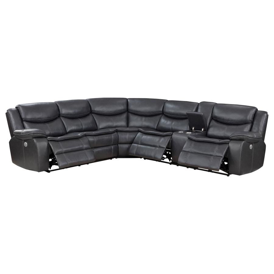 Sycamore Upholstered Power Reclining Sectional Sofa Grey