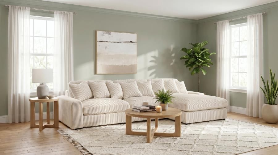 Blaine Upholstered Reversible Chaise Sectional Sofa Sand (509899-SET)