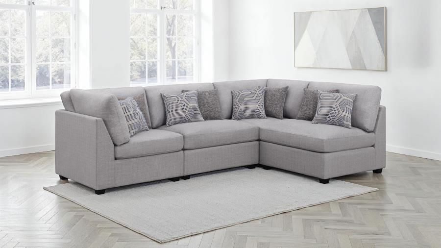 Cambria 4-piece Upholstered Modular Sectional Sofa Grey (551511-S4B)