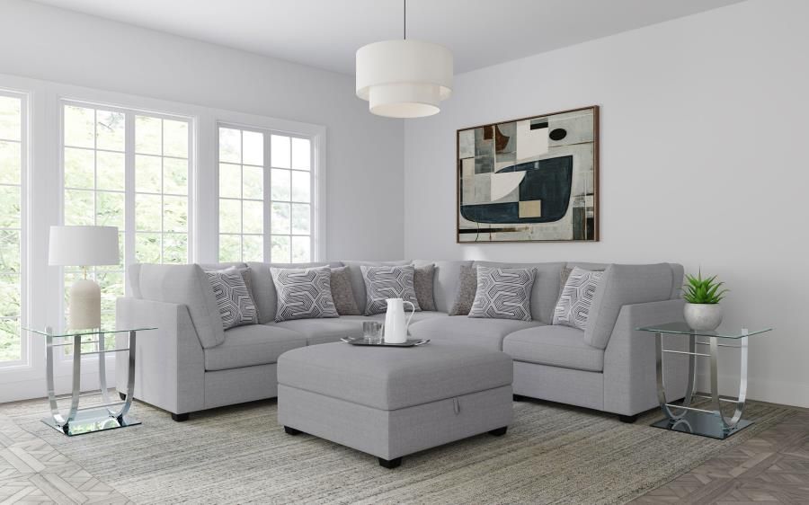 Cambria 6-piece Upholstered Modular Sectional Sofa Grey (551511-S6B)