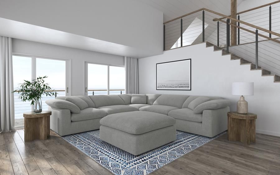 Raleigh 6-piece Boucle Upholstered Modular Sectional Grey (551754-SETA)