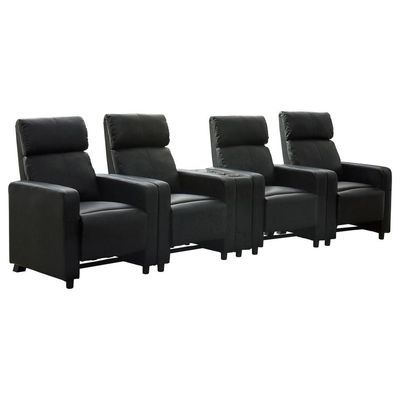Toohey Upholstered Tufted Recliner Living Room Set Black (600181-S4B)