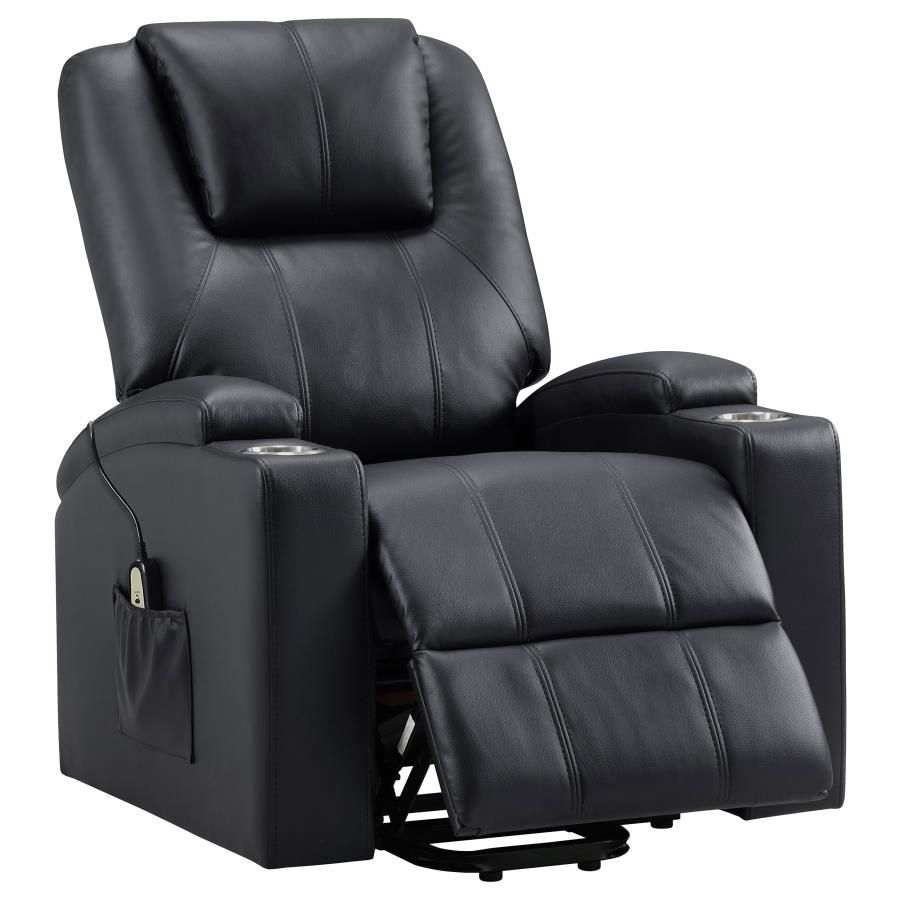 Armstrong Faux Leather Power Lift Massage Recliner Espresso