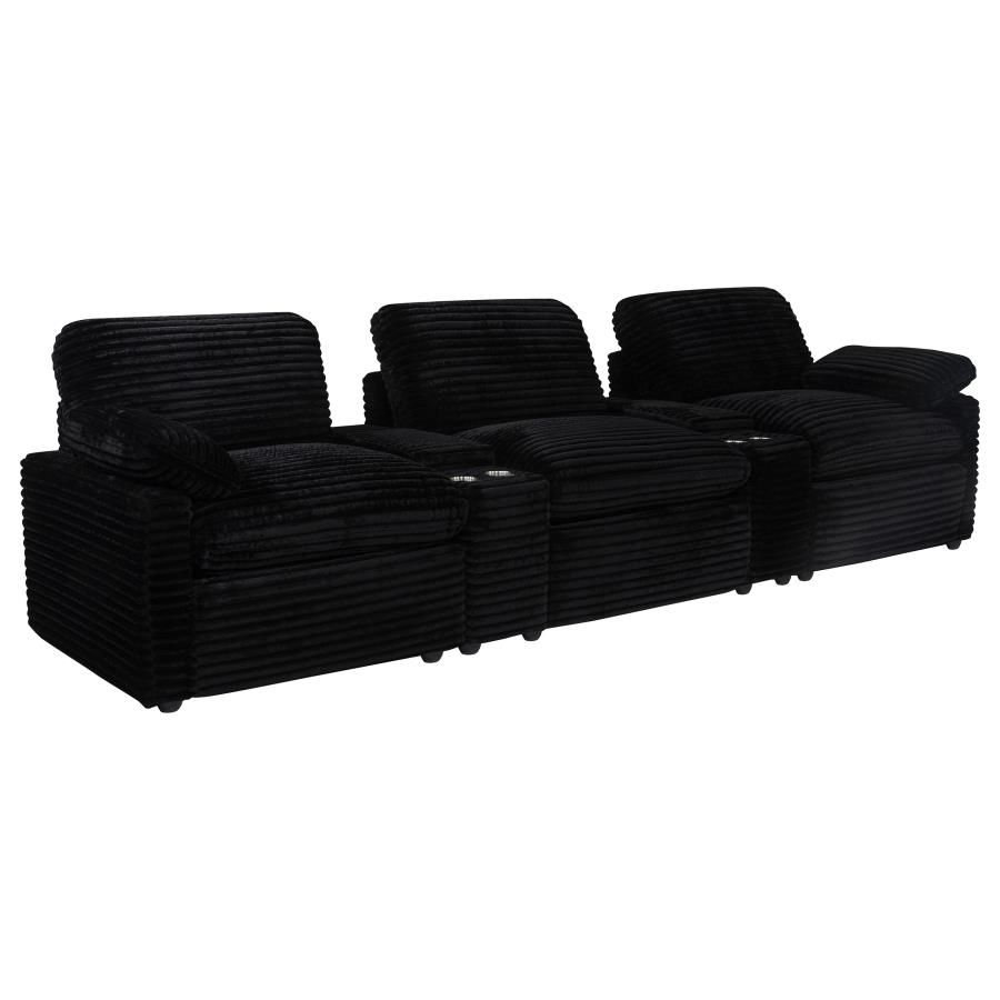 Collins 5-Piece Power Reclining Home Theater Seating Black