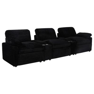 Collins 5-Piece Power Reclining Home Theater Seating Black