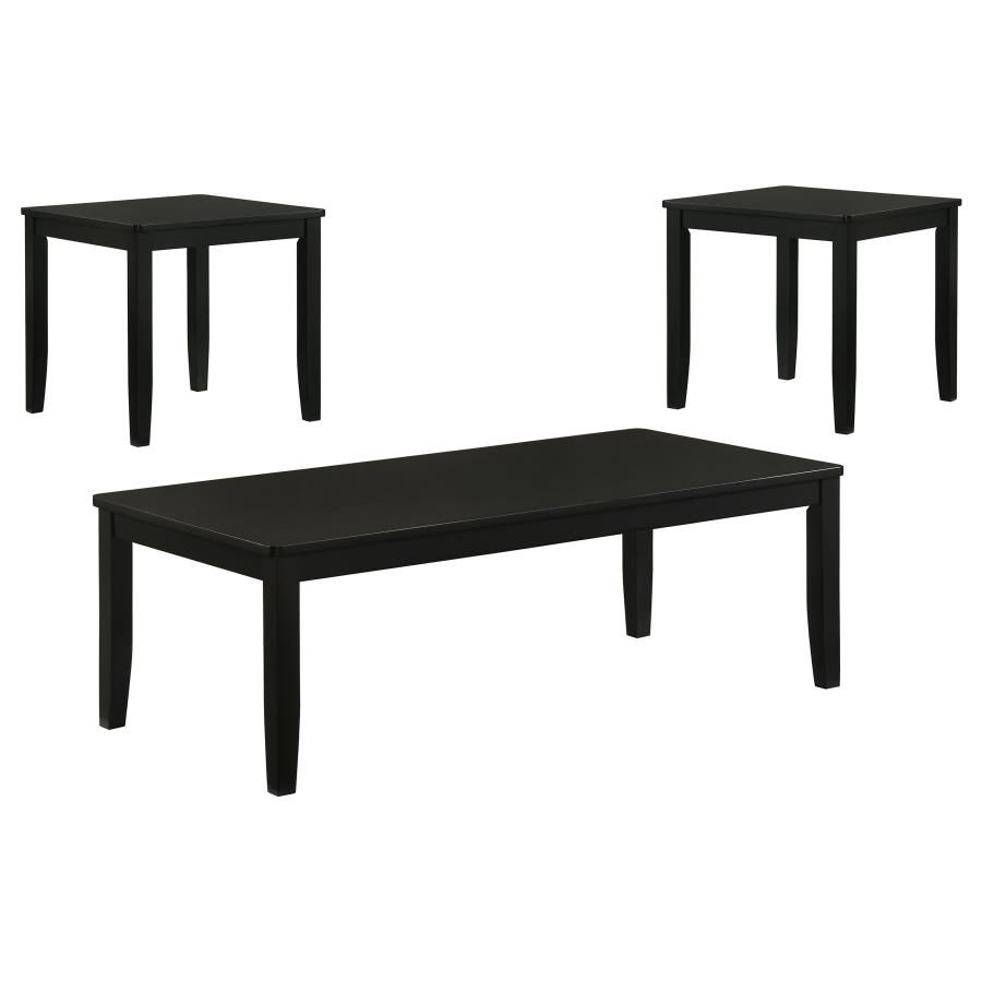 Holmes 3-Piece Square-Edge Coffee Table Set Black