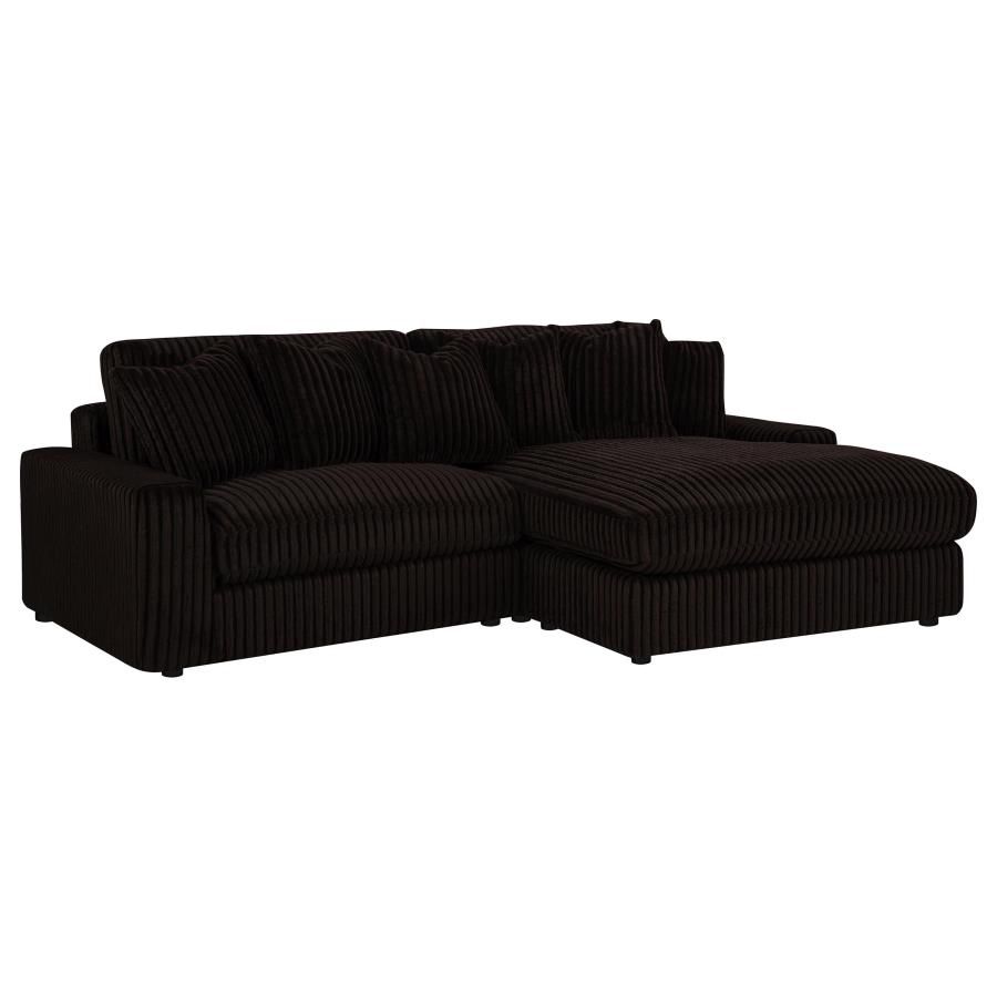 Blaine Upholstered Reversible Chaise Sectional Sofa Chocolate
