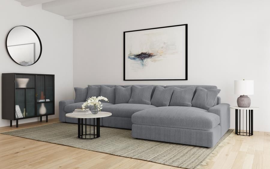 Blaine Upholstered Reversible Chaise Sectional Sofa Fog (509900-SET)