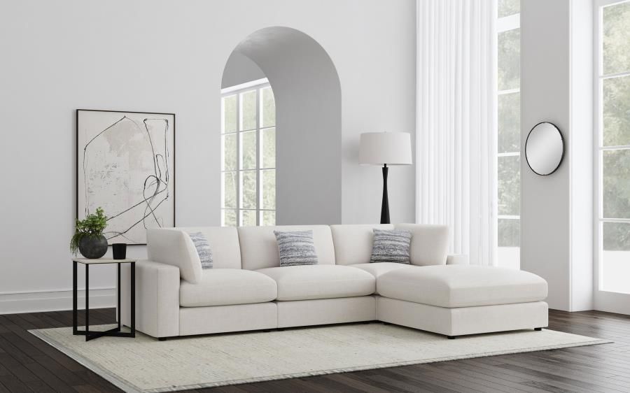 Serene 4-piece Upholstered Modular Sectional Sofa Beige (551321-SETB)