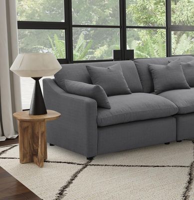 Hobson Upholstered LAF Chair Charcoal