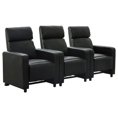 Toohey Upholstered Tufted Recliner Living Room Set Black (600181-S3B)