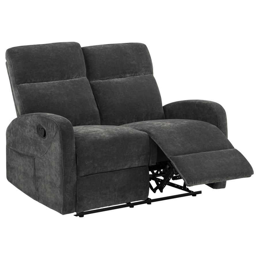 Hamilton Chenille Manual Reclining Loveseat Charcoal Grey