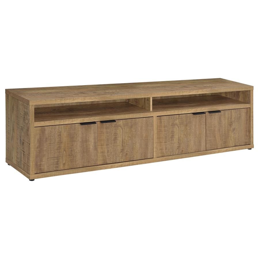 Tabby TV Stand for TVs up to 85 Inches with 4-Door Storage in Mango