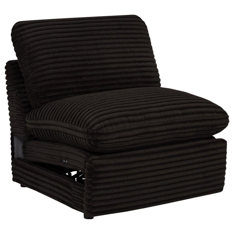Collins Modular Power Armless Recliner Chocolate Brown
