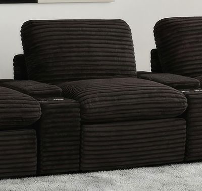 Collins Modular Power Armless Recliner Chocolate Brown