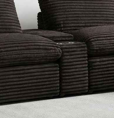Collins Upholstered Modular Storage Console Chocolate Brown