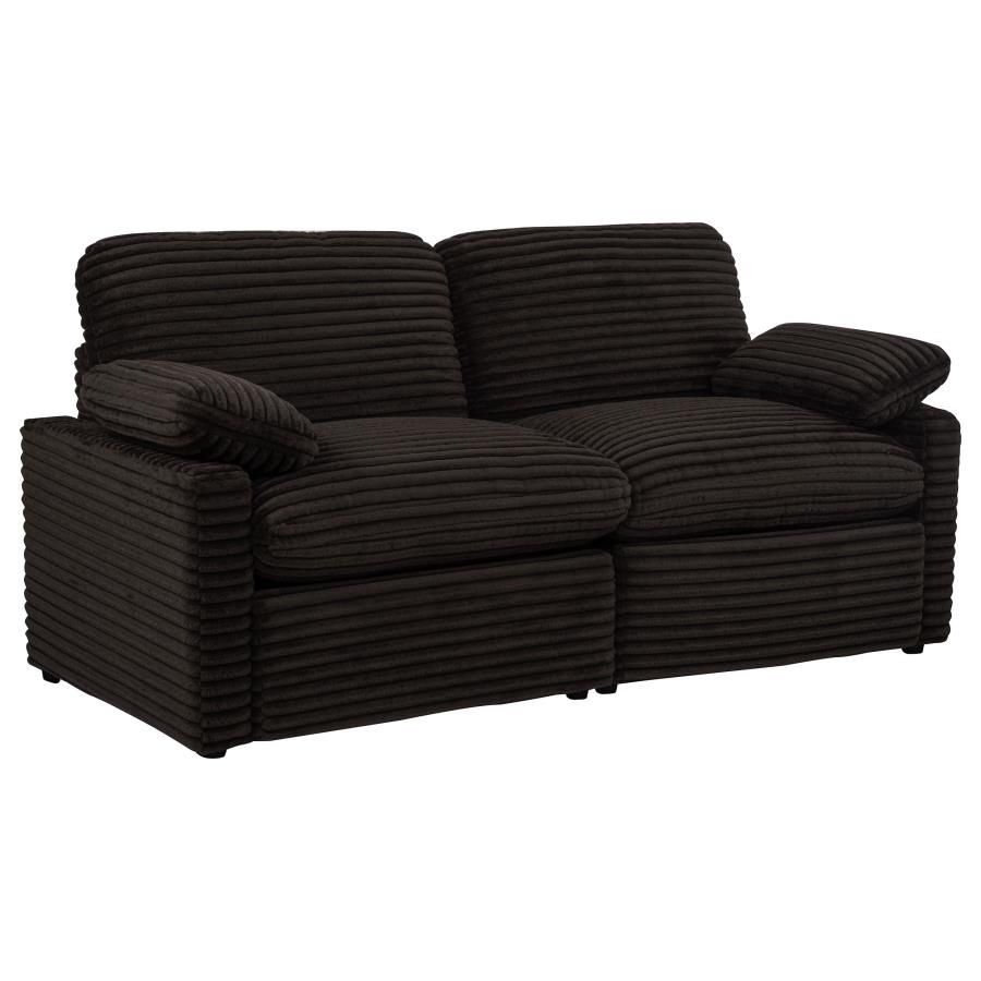 Collins Modular Power Loveseat Chocolate Brown