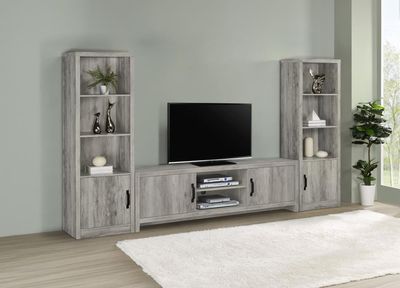 Burke 3-Piece TV Entertainment Center Fits 75-Inch TVs Grey Driftwood