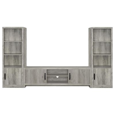 Burke 3-Piece TV Entertainment Center Fits 75-Inch TVs Grey Driftwood
