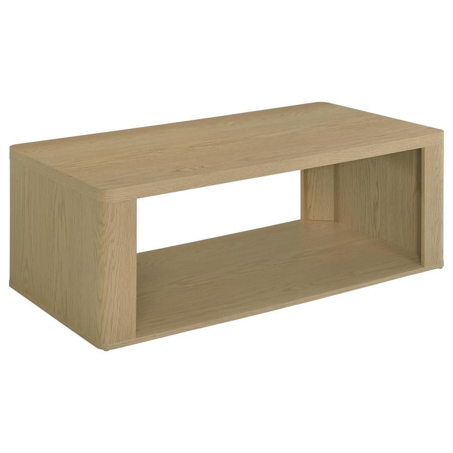 Alsina Rectangular Coffee Table with Open Shelf Greige