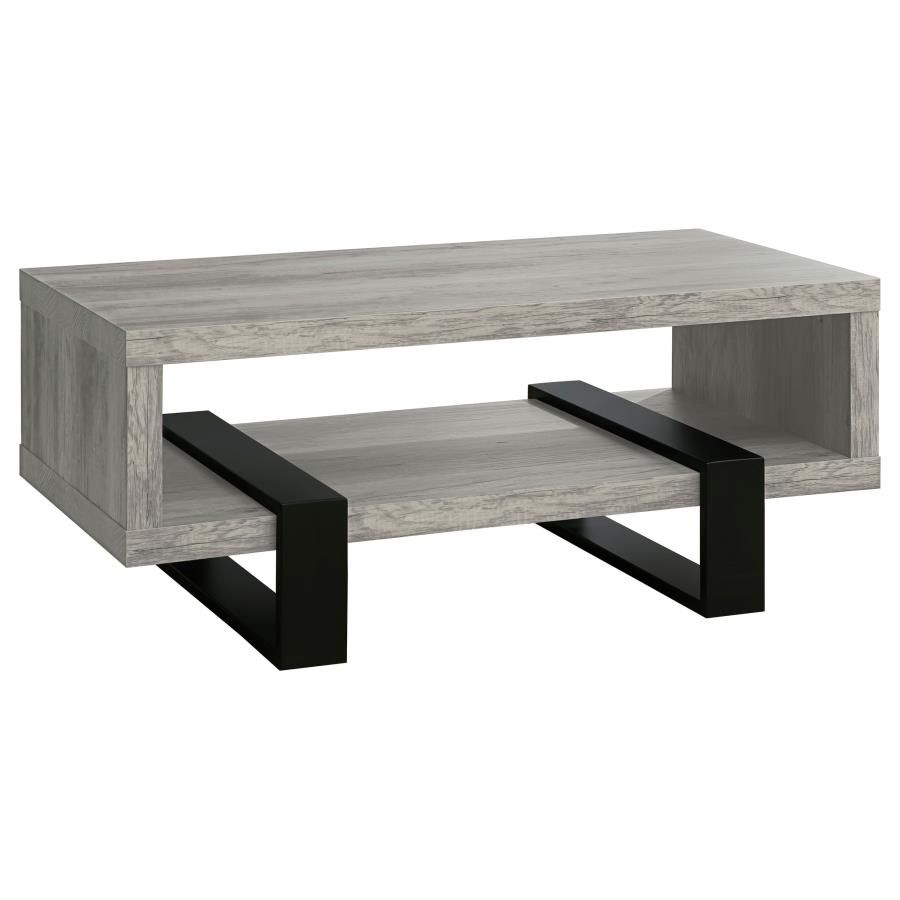 Dinard Engineered Wood Cocktail Coffee Table Grey Driftwood