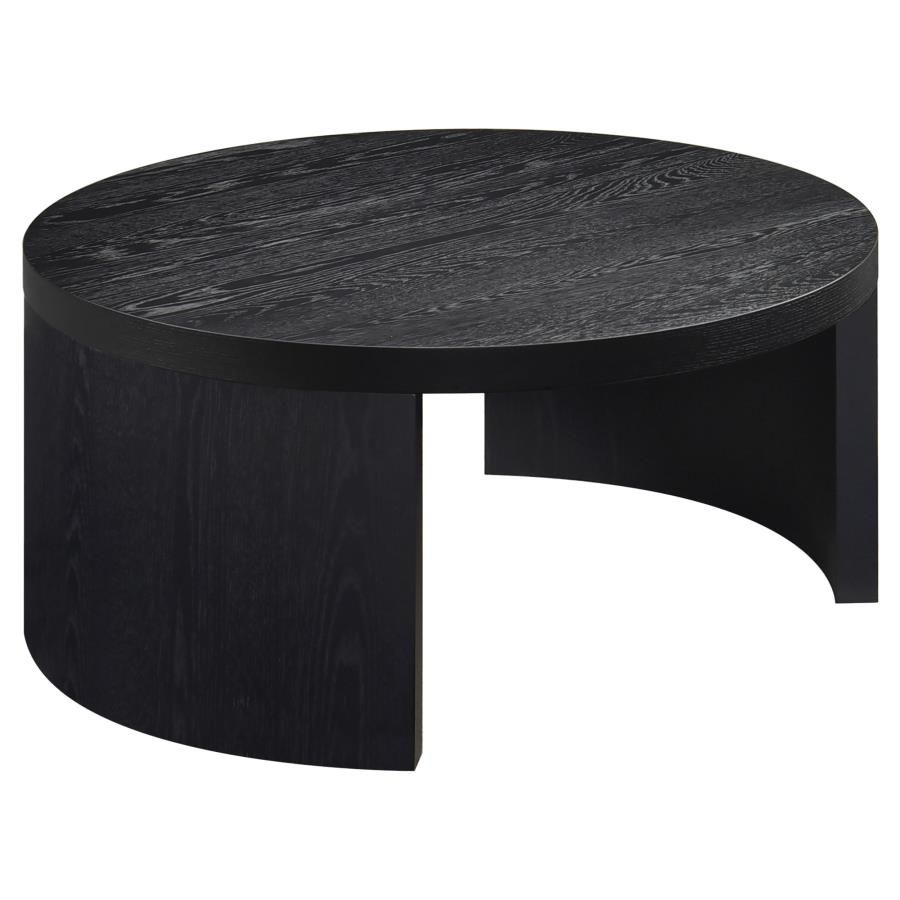 Sweeney 39-inch Round Wood Occasional Cocktail Coffee Table Black