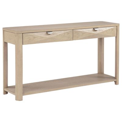 Marcelo Sofa Console Table with 2 Drawers and Shelf Light Elm