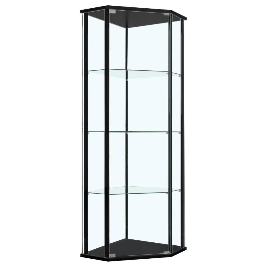 Zenobia 3-shelf Curio Cabinet Display Case Black