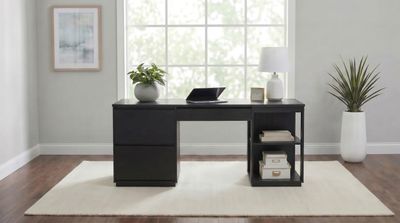 Harkes 75-inch 3-drawer Computer Desk with Adjustable Shelf Coffee Bean