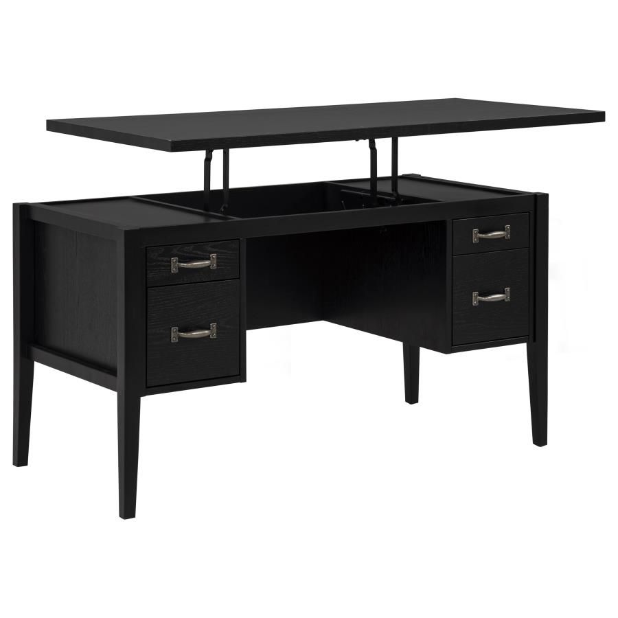 Graham 4-Drawer Lift-Top Computer Desk Black