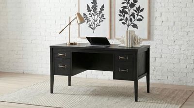 Graham 4-Drawer Lift-Top Computer Desk Black