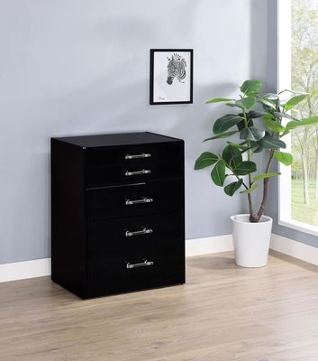 Danbury 3-drawer Makeup Vanity &amp; Stool Set Black High Gloss