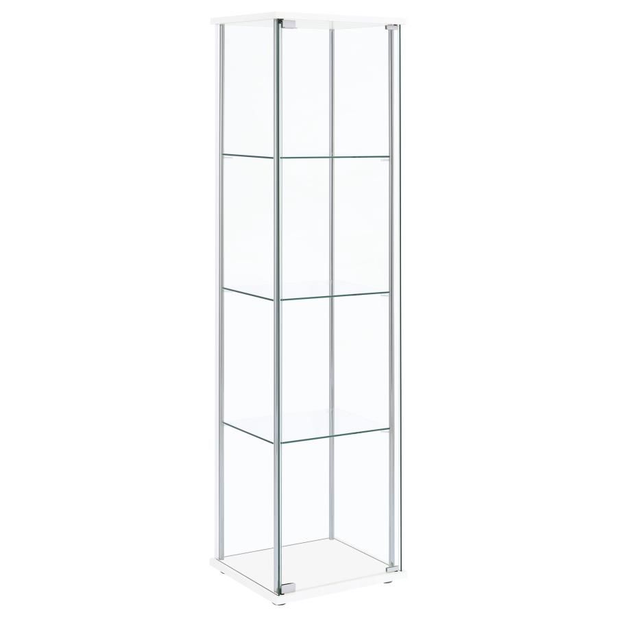 Bellatrix 3-shelf Clear Glass Curio Cabinet White