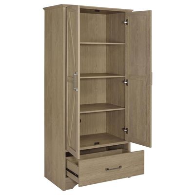 Arvida 2-door Bedroom Wardrobe Storage Cabinet Armoire Latte