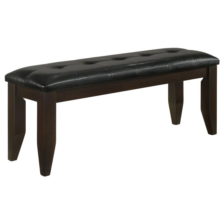 Dalila Upholstered Wood Dining Bench, Color: Black