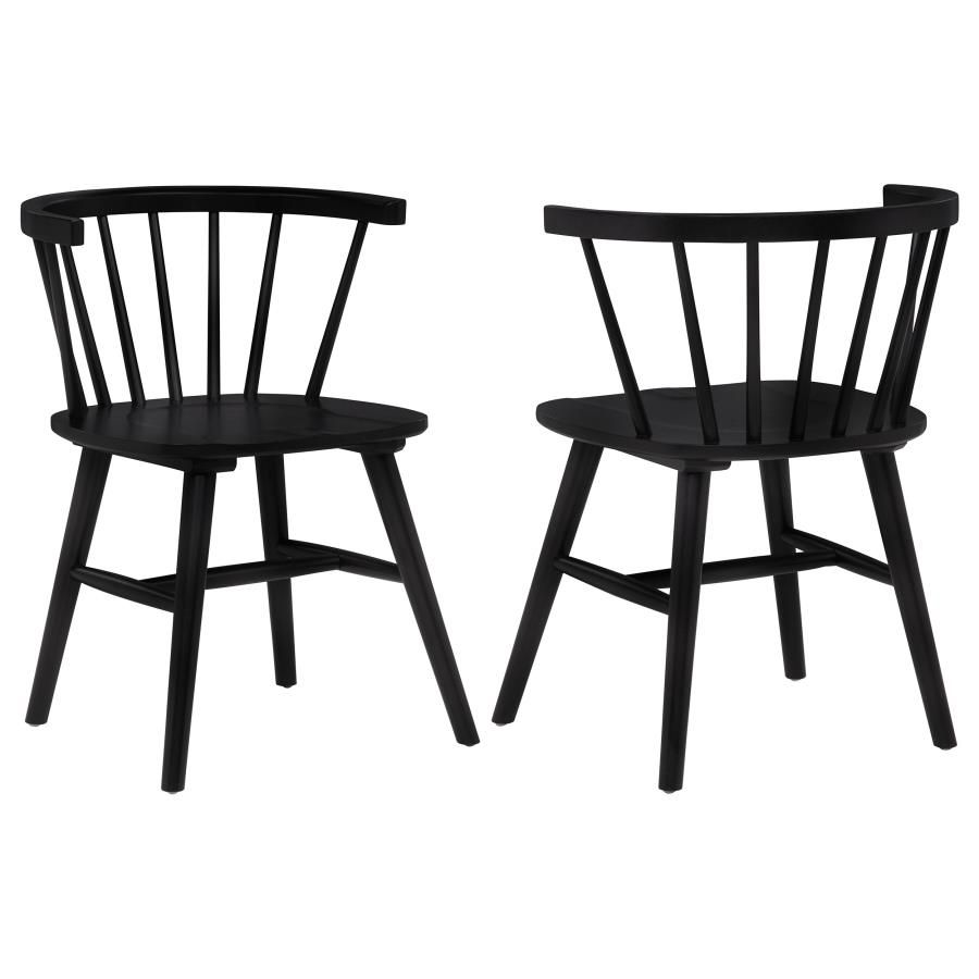Jeffries Windsor Wood Dining Side Chair (Set of 2), Color: Black
