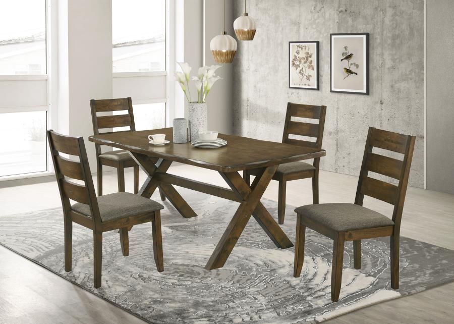 Alston Rectangular Dining Table Set Knotty Nutmeg, Sets: 5-Piece