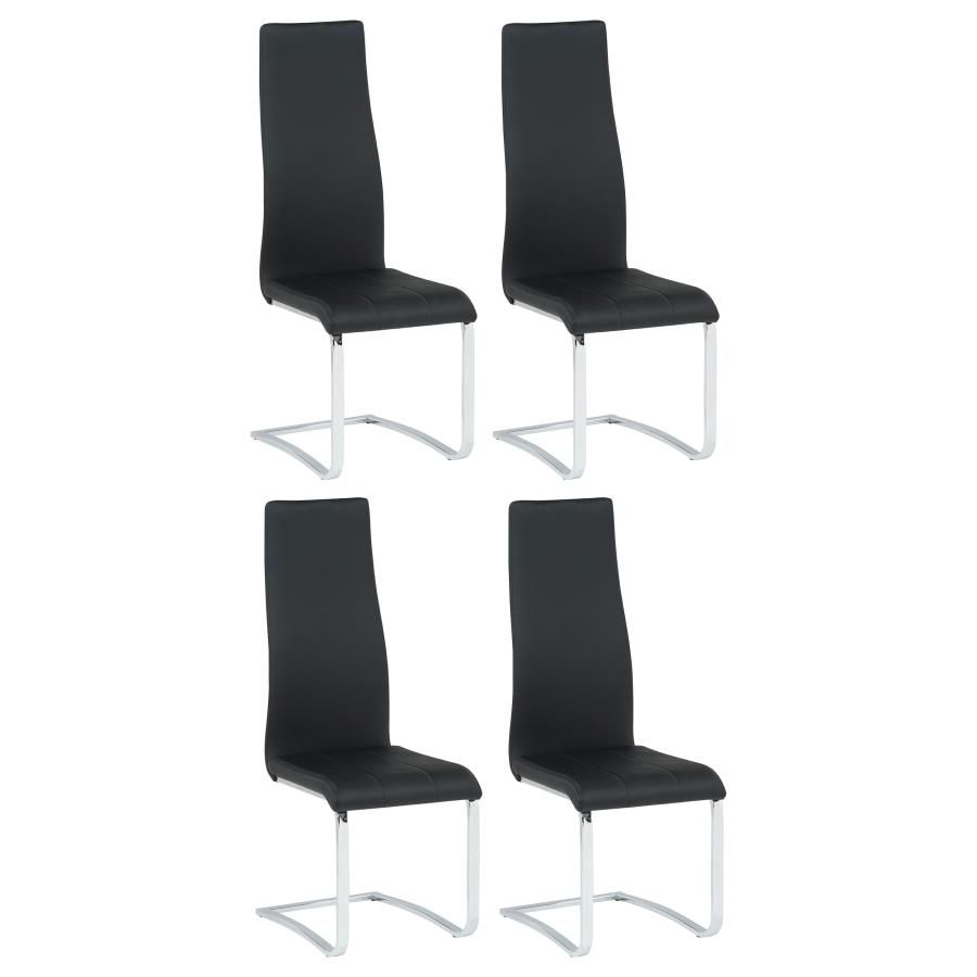 Montclair Upholstered Dining Side Chair (Set of 4), Color: Black