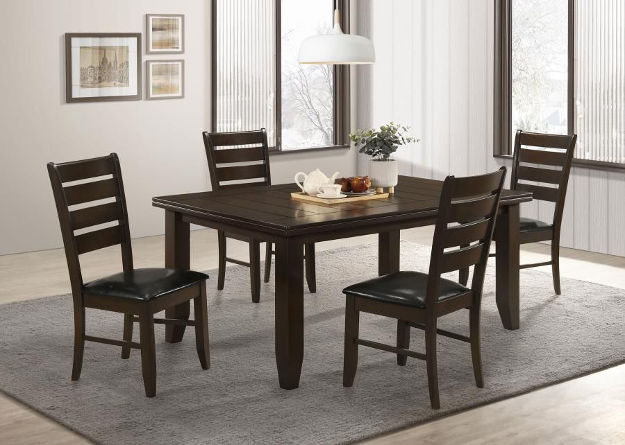 Dalila Rectangular Dining Table Set, Color: Brown, Sets: 5-Piece