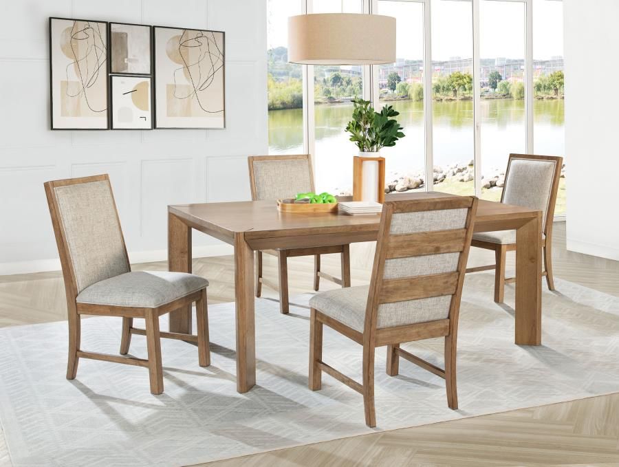 Bruner 72-inch Rectangular Dining Set Natural Brown, Sets: 5-Piece