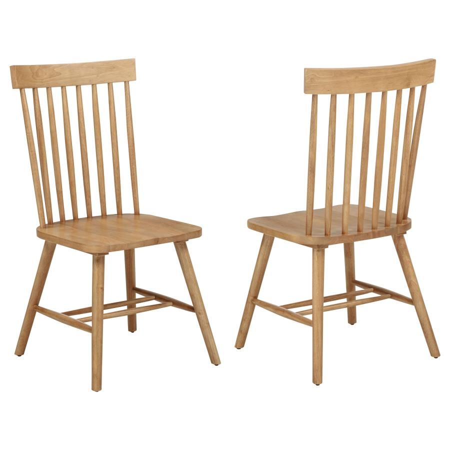 Andrews Windsor Spindle Back Dining Side Chair (Set of 2), Color: Beige