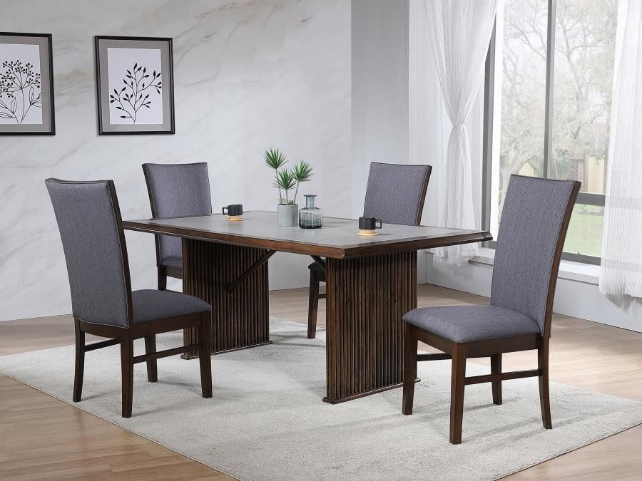 Sherwood Rectangular Dining Table Set Brown, Sets: 5-Piece