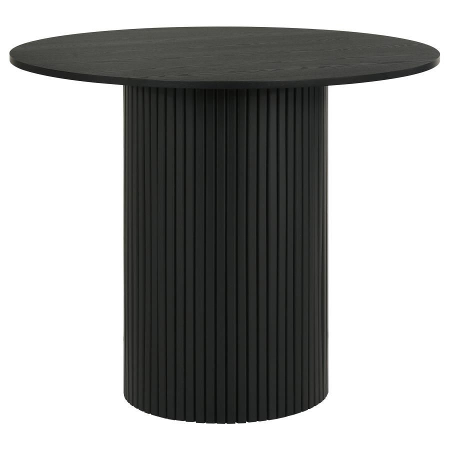 Hamlyn 43-inch Round Wood Counter Height Dining Table, Color: Black