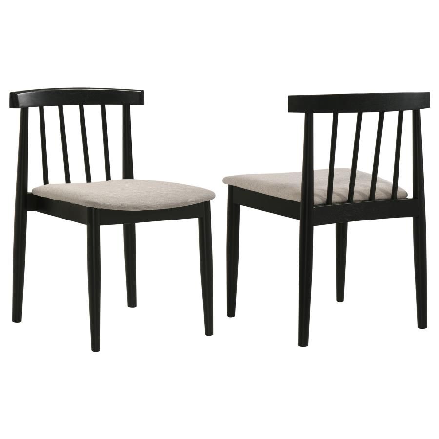 Cullen Dining Side Chair Upholstered Seat (Set of 2), Color: Black