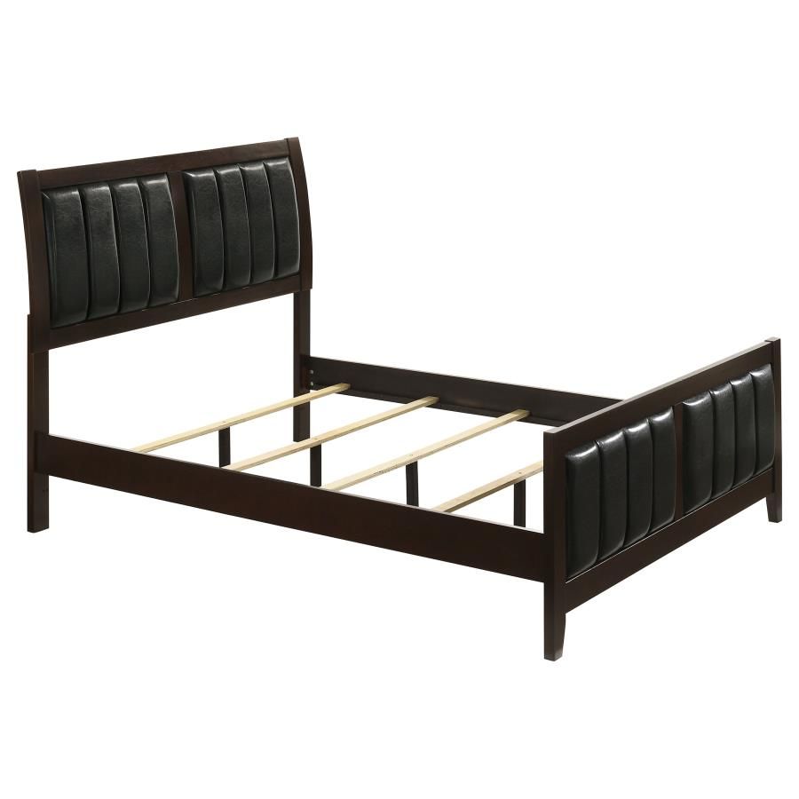 Carlton Wood Panel Bed Cappuccino, Size: Full
