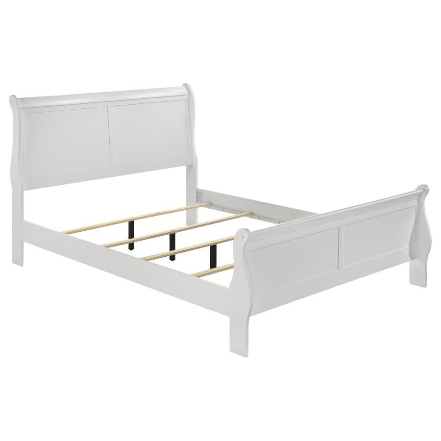 Louis Philippe 47-inch Sleigh Panel Bed White, Size: Full